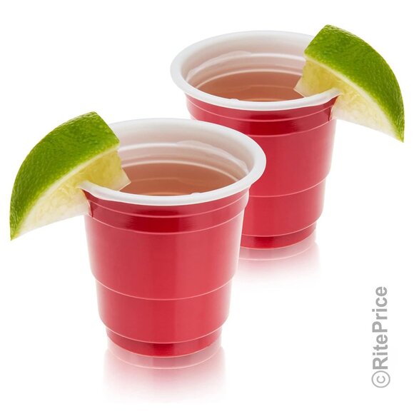 100 PCS Mini Red Cups 2oz Plastic Shot Glass Jelly Drink Party Disposable (5 PK) - Picture 8 of 13